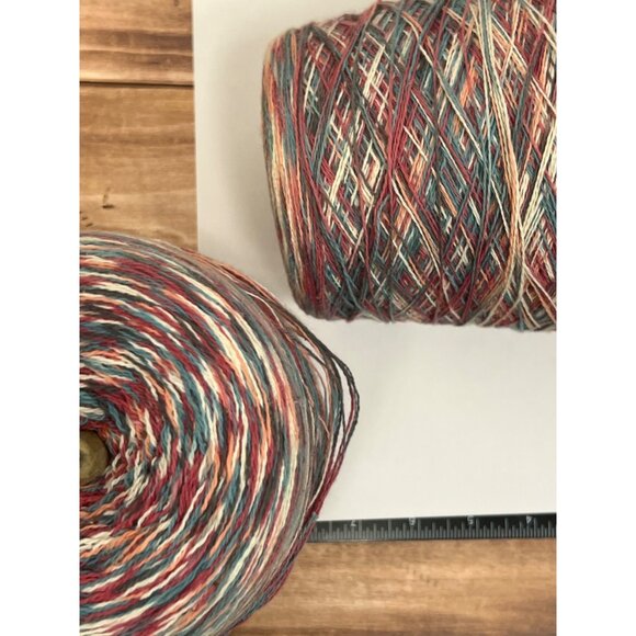 VINTAGE 1 (ONE) Cone of Astro-Dye Works Multi Chalktone 8/2 KP Cotton Yarn - Picture 9 of 9